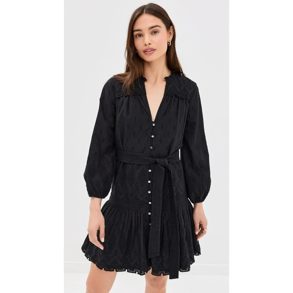 Veronica‎ Beard Chrisjen Embroidered Cotton Minidress Size 8